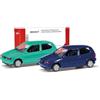 Herpa MiniKit VW Polo 2 porte, Pistachio/Chagall Blue, scala 1:87, kit da collezione, plastica