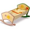 Dida - Culla per Bambole Fiore, Lettino Oscillante in Legno con Set di Biancheria, Ideale per Bambole fino a 35 cm, Giocattolo Educativo per Bambini 2 3 4 Anni, Gioco di imitazione