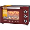 WOLTU Forno per Pizza da 32L, Fornetto Elettrico Piccolo con Girarrosto, 4 Resistenze, Timer 60 min, Temperatura 100-230°C, 1600W, Porta con Doppi Vetri, Nero+Rosso