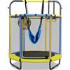 CZCPARY Trampolino per bambini, trampolino da interno per bambini, con cestino da basket, altalena, anello di trazione, adatto per interni ed esterni, adatto per bambini, regalo di compleanno
