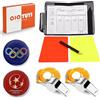 OioTuyi Set di carte da arbitro, set di carte da arbitro rosso, giallo, fischietto da arbitro, cordino, scorebook, carta rossa gialla