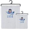nessuna marca Set 2 asciugamani bagno personalizzati 100% cotone made in Italy asciugamano viso asciugamano ospite bianco con stampa personalizzata idea regalo bagno doccia biancheria casa bambino bebè 3