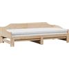 vidaXL Divano Letto con Letto Estraibile 90x190 cm Legno Massello Pino, Divano Letto Estraibile, Letto per Ospiti, Divano per Ospiti, Letto da Giorno