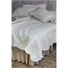 L'ATELIER 17 Vestiletto coprirete Matrimoniale in Puro Cotone con Pizzo San Gallo Essentiel Shabby Chic 185x200x30 cm 2 Varianti Bianco