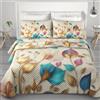 PELLECCHIA 1969 | Copriletto IRGE Trapuntato Estivo Matrimoniale 260x270 cm 100 g/m² Trapuntino Primaverile, Trapunta Leggera, 100% Made in Italy a 2 Piazze (Foglie Beige, Matrimoniale)