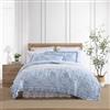 Laura Ashley - Set copripiumino, biancheria da letto super morbida con federe abbinate, decorazione per la casa casual (Quartetto increspato blu, Queen)