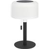 Eglo Lampada da tavolo a energia solare, dimmerabile con interruttore a tirante, lampada solare senza fili per esterni, in acciaio nero e plastica bianca, bianco caldo, RGB, IP54