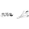 Lagostina Evelia Set di Pentole Induzione, Gas e Forno in Acciaio Inox 18/10, 13 Pezzi & Giada Set Servizio Posate Acciaio Inox 18/10 per 6 Persone, 24 Pezzi, con 6 Forchette