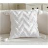 Gardinenbox Federa per cuscino Bonn, lunghezza x 45 x 45 cm, ricamata in spugna 100% cotone, design a zig-zag, tessuto di lino di alta qualità 202495K