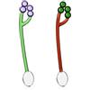 Ichendorf Milano Set di 2 Cucchiaini Uva Rosa e Verde, Collezione Fruits&Flowers, H 12 cm, Vetro Borosilicato, Fatto a Mano