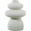 DRW Vaso da Tavolo Astratto in Ceramica Tono Crema Ruvida, Medidas: 18x18x25cm