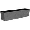Dehner Vaso Stone, con sistema di irrigazione/foro di drenaggio, resistente al gelo, ca. 74,5 x 19 x 19 cm, Polipropilene, Colore Grigio
