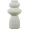 DRW Vaso da Tavolo Astratto in Ceramica Tono Crema Ruvida, Medidas: 17x17x32cm