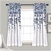 Lush Decor Coppia di tende a pannello filtranti per la luce con fiori piangenti, 132 x 160 cm + 5 cm di intestazione, blu e blu - affascinanti e moderne tende floreali per soggiorno, sala da pranzo e