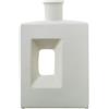 DRW Vaso da Tavolo con Un Foro in Ceramica Tono Crema 18,5x6x30cm, Medidas: 18.5x6x30cm