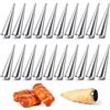 AiQInu Cannoli Stampi,20 pezzi Acciaio Inossidabile Coni per Croissant Stampi Pasticceria Crema Horn Torta Pane Mold - Cannoli Form tubi, Cream roll Mold, Formine per cannoli, croissant, foglie, gelat
