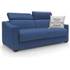 Divani.Store DIVANI STORE - Divano Letto Matrimoniale AMBER 171 cm in Tessuto Smacchiabile - Materasso 120x197 cm e h.18 cm - Artigianale - Blu