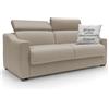 Divani.Store DIVANI STORE - Divano Letto Matrimoniale AMBER 211 cm in Tessuto Smacchiabile - Divano Letto Materasso 160x197 cm e h.18 cm - Divano Letto Artigianale - Beige