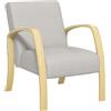 HOMCOM Poltrona da Camera da Letto in Legno di Betulla con Braccioli e Gambe Imbottita, Poltrona da Salotto e Soggiorno in Tessuto, Stile Scandinavo, 62x79x79cm, Grigio