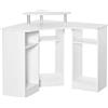 HOMCOM Scrivania Angolare con 3 Sezioni, Scrivania per Camera o Ufficio, Scrivania PC in Legno con Ripiano Monitor, Bianco
