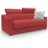 Divani.Store DIVANI STORE - Divano Letto Matrimoniale AMBER 191 cm in Tessuto Smacchiabile - Materasso 140x197 cm e h.18 cm - Artigianale - Rosso