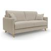 Divani.Store DIVANI STORE - Divano Letto Matrimoniale 200 cm in tessuto impermeabile - EDGAR Materasso 160x197 cm - Artigianale - Beige