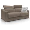 Divani.Store DIVANI STORE - Divano Letto Matrimoniale AMBER 211 cm in Tessuto Smacchiabile - Materasso 160x197 cm e h.18 cm - Artigianale - Marrone