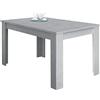 Bricozone Tavolo da Pranzo Allungabile con Guide Scorrevoli in Metallo per Sala da Pranzo Cucina Ufficio Grigio Cemento 140-190 x 90 x 78 cm