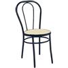 SEDIAOFFICE - Sedia Cucina in Metallo Curvato, Elegante Sedia Sala da Pranzo, Giardino, Bar e Ristoranti Adatta per Uso Interno e Esterno, Pratica e Resistente Prodotta in Italia (Nero)