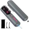 Mahiot Spazzola per capelli senza fili, pettine riscaldato portatile da 9600mAh per il viaggio, mini spazzola per capelli senza fili agli ioni negativi per le donne con display LCD, ricarica Type-C (Grigio)
