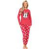 Disney Pigiama lungo da donna Minnie Mouse rosso, Rosso, 20-22