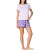 Goldenpoint Donna Pigiama Corto Stampa Kittens con Maglia a Maniche Corte e Pantaloncini Corti in Cotone