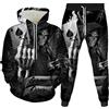 LEXAHO Tuta da Jogging da Uomo Teschio con Cappuccio e Pantaloni Tuta da Jogging Tuta Sportiva da Uomo (Totenkopf1,4XL)