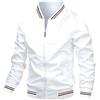 ORANDESIGNE Giacca da Baseball Uomo Casual Classics Giacca College Giubbotto Leggere Giacche Bomber Jacket Cappotto Sportivo Bomber Giubbino Autunnale e Primaverile A Bianco XL