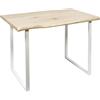 HOME DECO FACTORY HD7118 HD7118-Tavolo da Pranzo, Colore, Metallo, Bianco-Legno, 110x75.5x75 cm