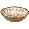 HOME DECO FACTORY, KA0567, Insalatiera in Terracotta, Legno di Mango Dune, Design Elegante e Moderno, Ideale per Insalate e Piatti, Facile da Pulire, Diametro 28 cm, Bianco e Arancione