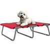PawHut Brandina per Cani Taglia Piccola Pieghevole per Interno ed Esterno, Lettino per Cani Rialzato, in Acciaio e Tessuto Oxford, 71x58x20 cm, Rosso