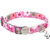 Generic Collare per animali domestici con incisione personalizzata, collare per cani e gatti con nome con sgancio di sicurezza, collari personalizzati per gattini con campanello (Piccoli fiori rossi)
