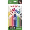 Alpino - Matite colorate extra coprenti - Set di 12 matite di alta qualità con pigmentazione intensa, design moderno e accattivante, con materiali riciclati, matite per disegnare e colorare