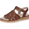 CAPRICE Sandali bassi da donna in pelle con chiusura a strappo, Nero (Black Nappa), 40 EU