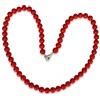 Vifaleno Collana in Corallo Rosso Naturale, Perle Tonde da 7 mm, Chiusura a Moschettone in Argento 925, Lunghezza circa 43 cm