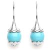Tamashii orecchini a forma di goccia Ear-Drops in Argento 925 con pietra di 1 cm turchese.Lunghezza orecchino 3 cm EHST6-7