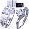 HALUKAKAH Anello di Fidanzamento in Moissanite Argento Sterling 925 per Coppie con Diamante di Laboratorio da 1 Carato e Certificato,Gioiello Brillante da 1,0 ct per Matrimonio,Compleanni,Regolabile