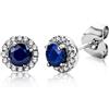 Miore orecchini in oro bianco 9 kt 375/100 con zaffiro e diamanti da 0,10 ct