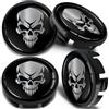 SkinoEu 4 x 65mm Coprimozzi in Lega per Cerchi Compatibile con VW 3B7 601 171 / 6U7 601 171 Cranio Nero Argento CV 51
