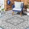Enyhom Tappeto per Esterni Rotondo 180 cm, Plastica Pieghevole Tappeto da Esterno Impermeabile Resistente per Patio, Campeggio, Giardino, Picnic, Spiaggia, Balcone, Terrazza, Cortile, Portico