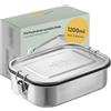 SILBERTHAL Porta pranzo acciaio inox 1200 ml - Ermetico con 2 divisori - Lunch box