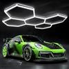 TODEHI Plafoniera LED esagonale per garage-24pcs luci tubolari, super luminosa 192W 6500K, luci da soffitto LED collegabili per dettagli auto, magazzino, seminterrato, cura dell'auto, lavanderia (5-Hex)