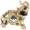HERCHR Elefante Portafortuna, Feng Shui Statua di Elefante Fortunato Verde Ricchezza, Statuette Decorative Casa, 8.5×4.5×9cm