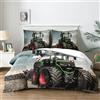 Yzehomijia Set Copripiumino Trattore,Biancheria da Letto per Bambini e Ragazzi,Copripiumino con Motivo Trattore 3D e Federa 1 Pezzo 65×65 cm (T4, 140×200 cm)